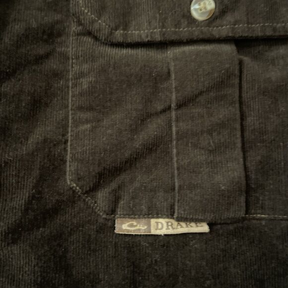 DRAKE Waterfowl Button-Down Shirt Long Sleeved Corduroy Mens M Relaxed Brown - Picture 6 of 8
